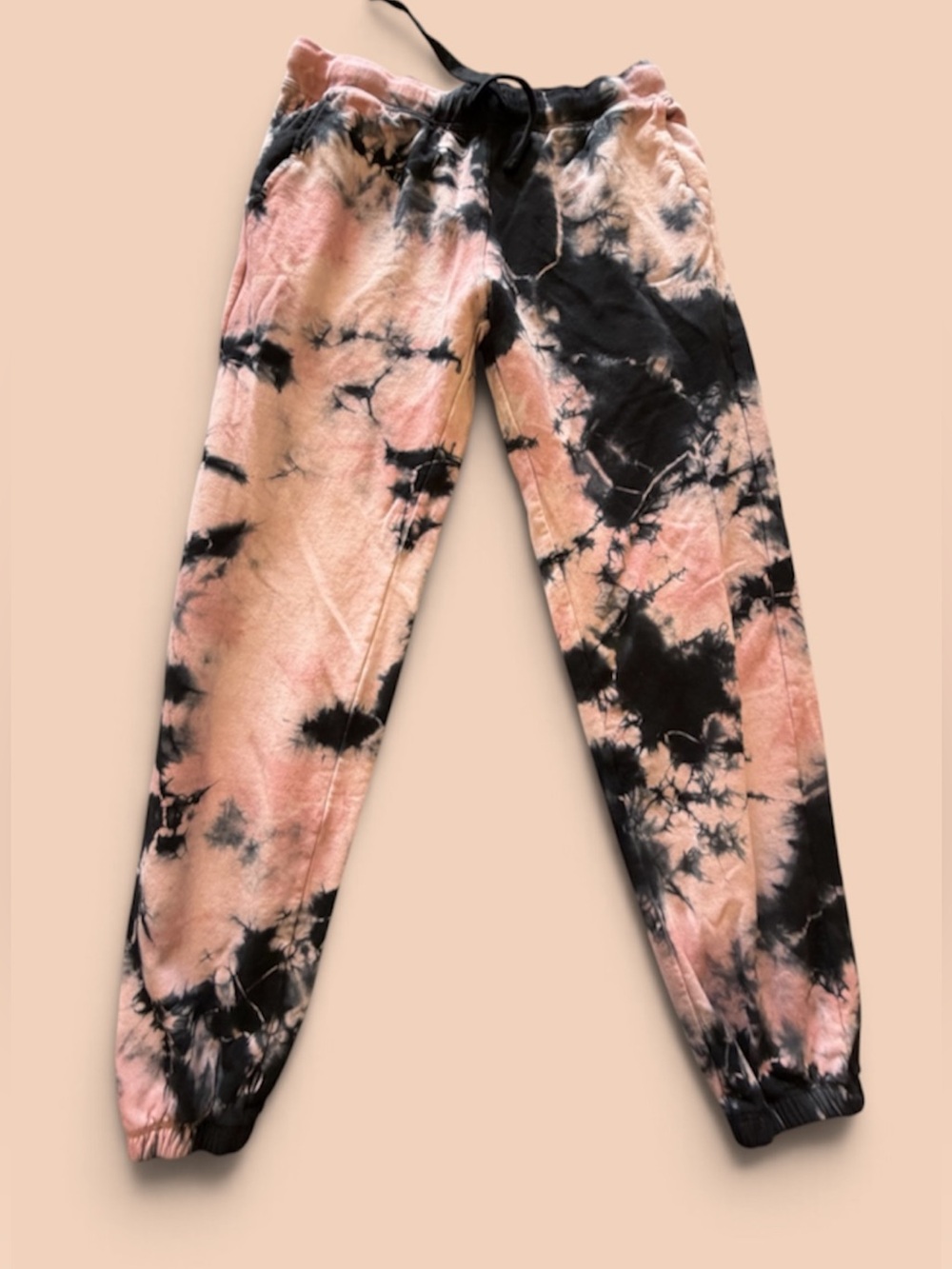 Electric & Rose Pink and Black Tie-Dye Jogger Pants- Woman
